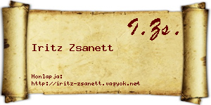 Iritz Zsanett névjegykártya